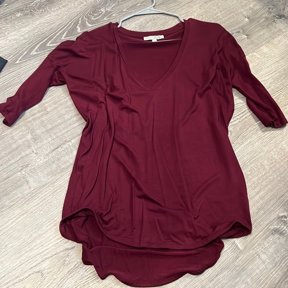Express quarter sleeve shirt - maroon - small
